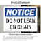 Signmission Do Not Lean On Chain, 14 in W x Rectangle, Vinyl Decal OS-2PACK-NS-D-1014-L-11288 - alternate 6